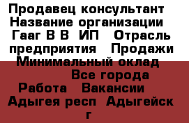 Продавец-консультант › Название организации ­ Гааг В.В, ИП › Отрасль предприятия ­ Продажи › Минимальный оклад ­ 15 000 - Все города Работа » Вакансии   . Адыгея респ.,Адыгейск г.